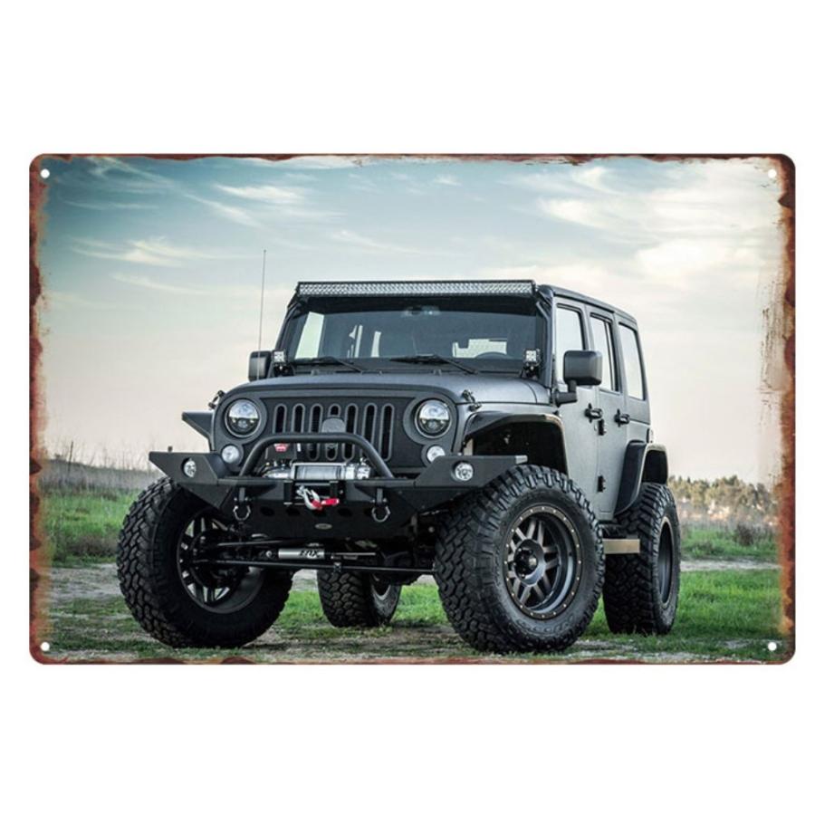 JEEP ジープ　メタルブリキ jeep ジープ メタルサイン インテリア アメリカ雑貨 ブリキ看板 バー