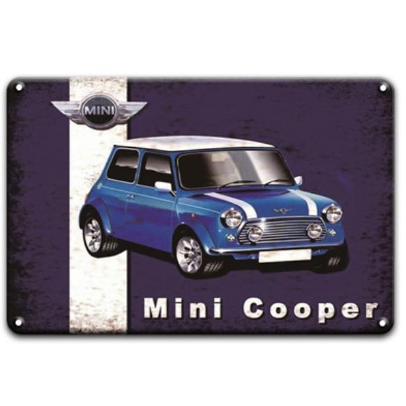 ミニクーパー　看板 mini cooper ミニ クーパー☆レトロ調☆メタルサイン アメリカンブリキ