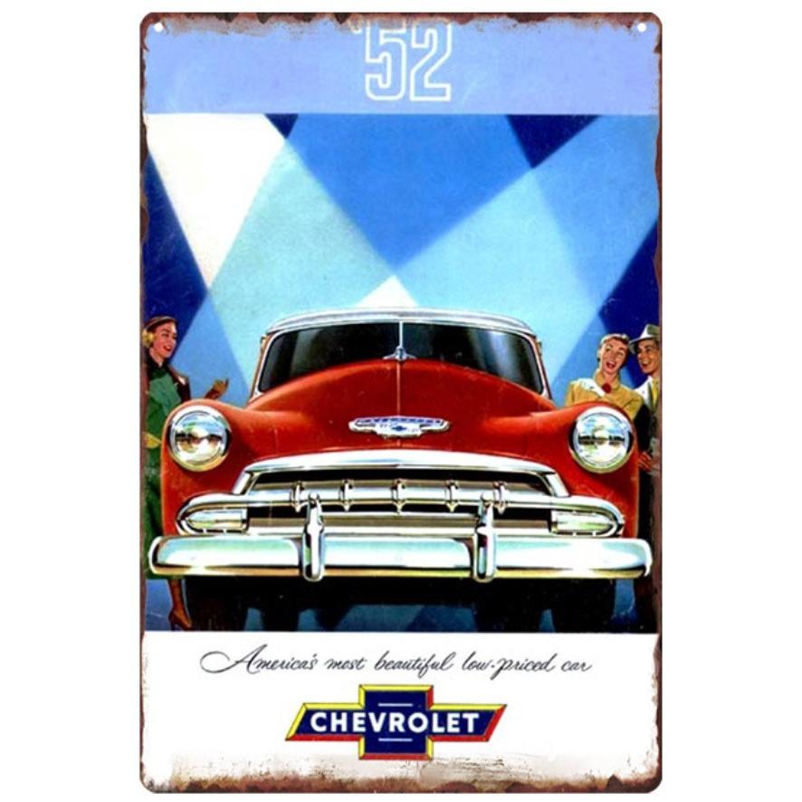 シボレー Chevrolet 車☆レトロ調☆メタルサイン アメリカンブリキ看板