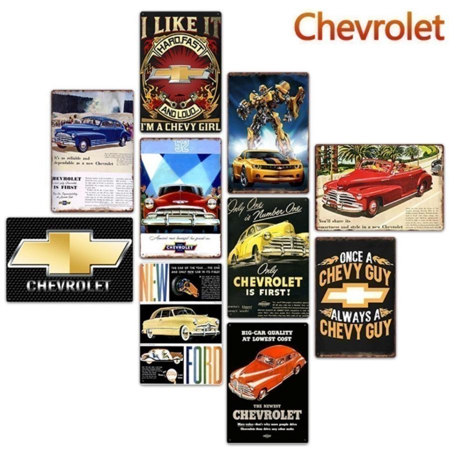 シボレー Chevrolet 車☆レトロ調☆メタルサイン アメリカンブリキ看板