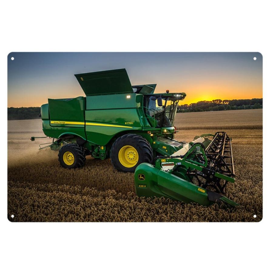 ジョンディア john deere トラクター ☆レトロ調☆メタルサイン