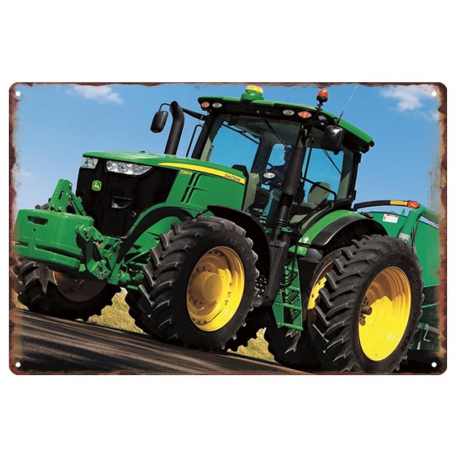 ジョンディア john deere トラクター ☆レトロ調☆メタルサイン