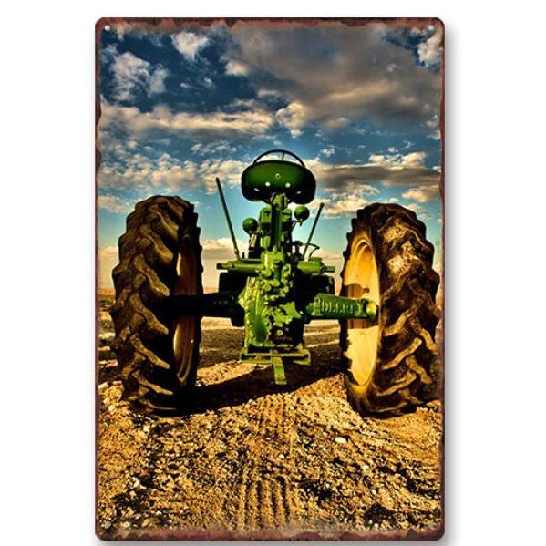 ジョンディア john deere トラクター ☆レトロ調☆メタルサイン
