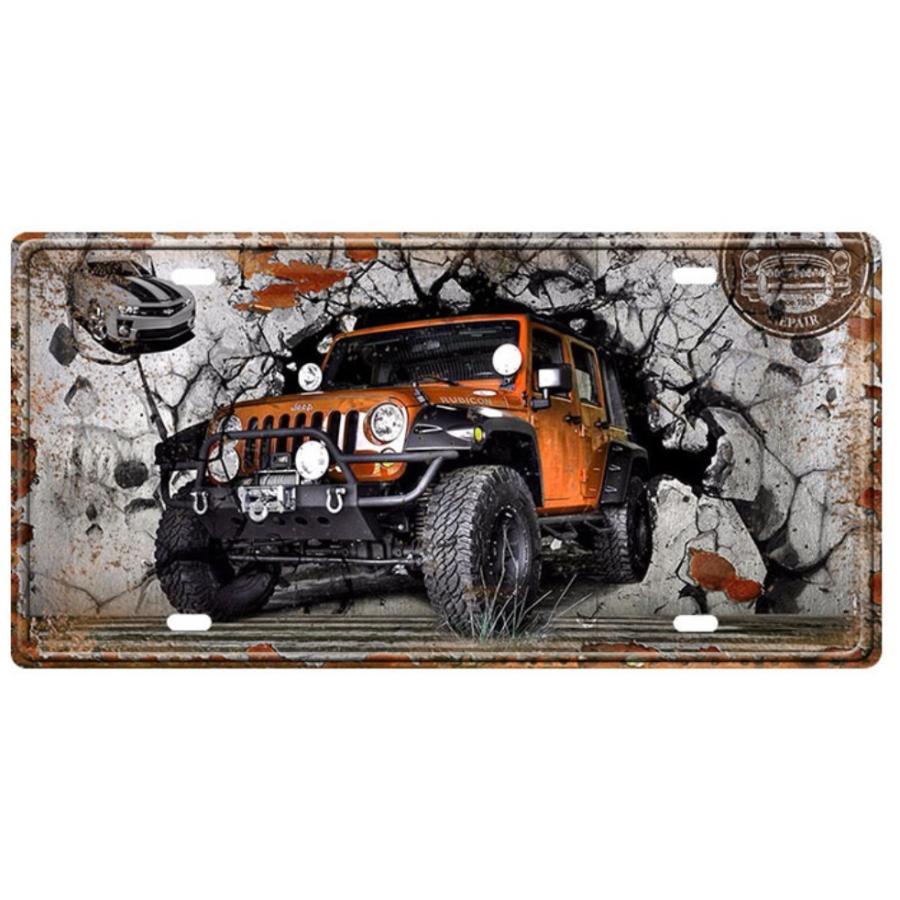 jeep ジープ ナンバープレート型 アメリカ雑貨 メタルサイン