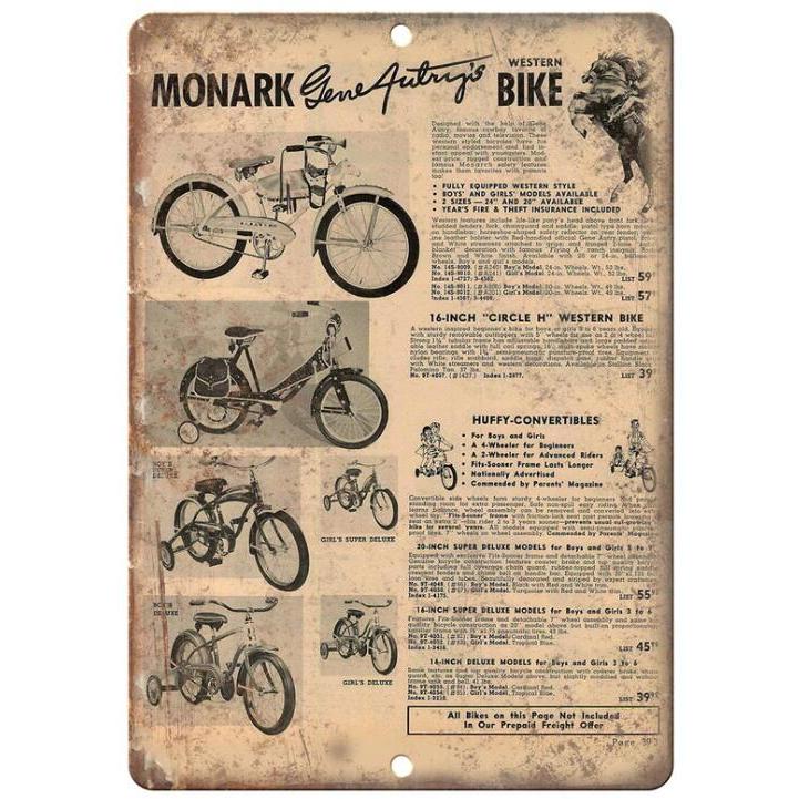 自転車  Monark  ポスター　メタルサイン  金属　 お部屋お店　壁飾りインテリア　アメリカ雑貨　ブリキ看板　レトロ調 20x30cm｜eiwasailsors