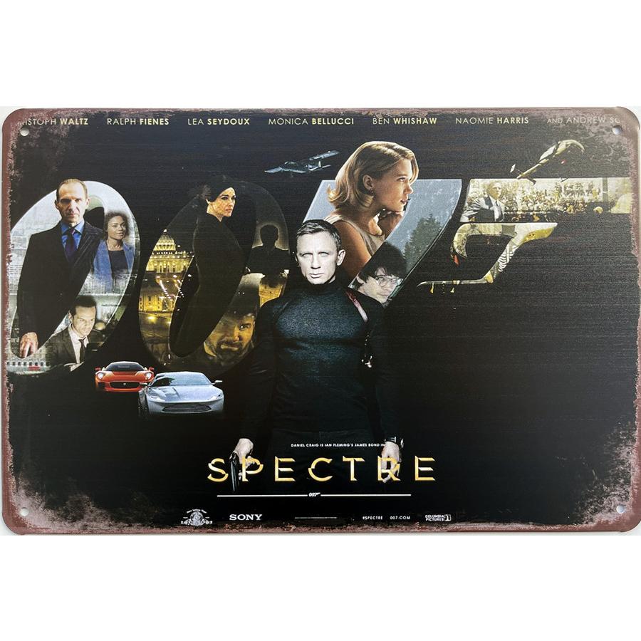 『007 スペクター』 Spectre  映画ポスター　 アメリカ雑貨　レトロ調　メタルサイン　ブリキ看板　インテリア　20x30cm｜eiwasailsors
