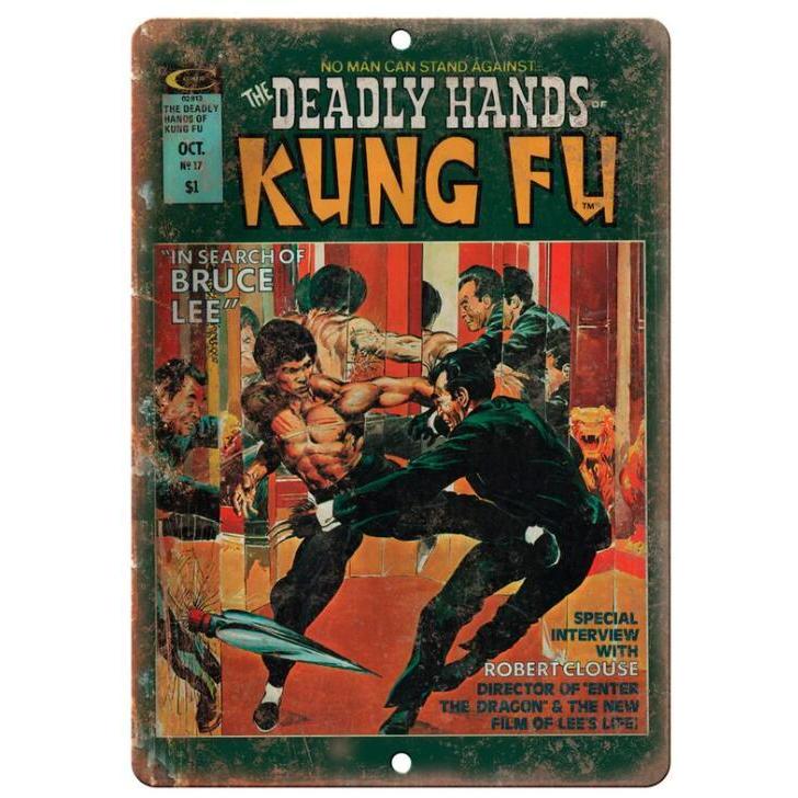 『The Deadly Hands of Kung Fu 』ブルース・リー  映画ポスター　 アメリカ雑貨　メタルサイン　ブリキ看板　金属　インテリア　20x30cm｜eiwasailsors