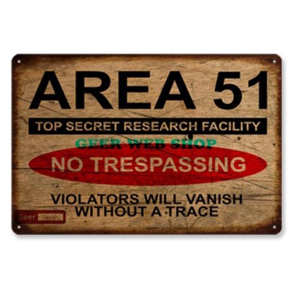 エリア51 Area 51 立入禁止 注意警告看板 アメリカ雑貨☆レトロ調