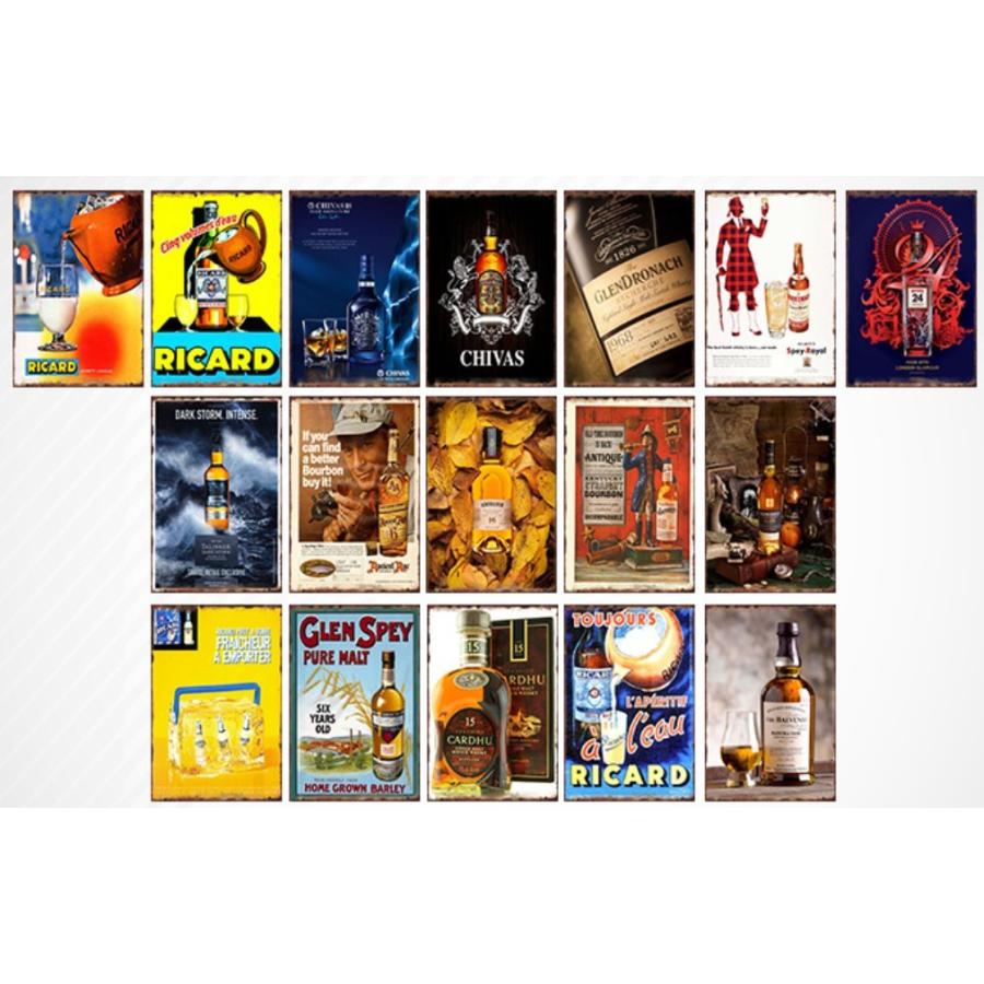 ウィスキー 洋酒☆レトロ調☆アメリカンブリキ看板/飾り/バー