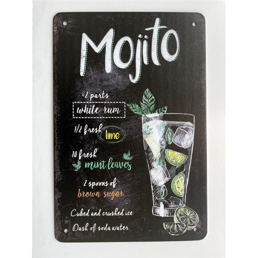 モヒート mojito カクテル☆レトロ調☆アメリカンブリキ看板/飾り/バー