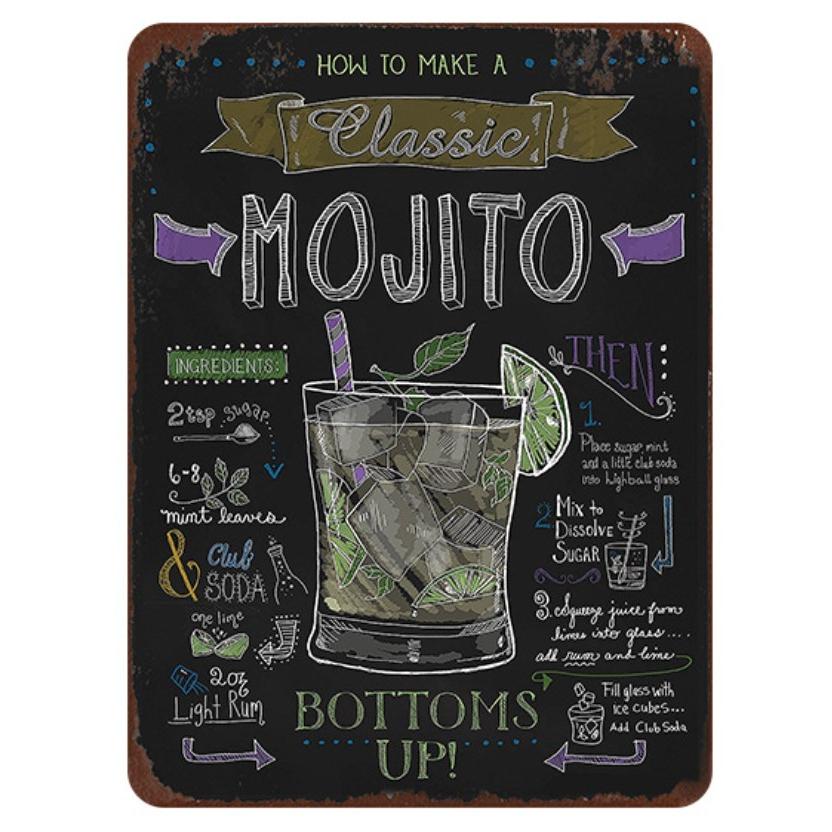 モヒート mojito カクテル ☆レトロ調☆アメリカンブリキ看板/飾り