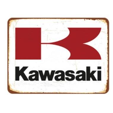 kawasaki  カワサキ    オートバイ  バイク　アメリカン雑貨★レトロ調★メタルサイン　ブリキ看板/飾り/バー/レストラン/カフェ/喫茶店｜eiwasailsors