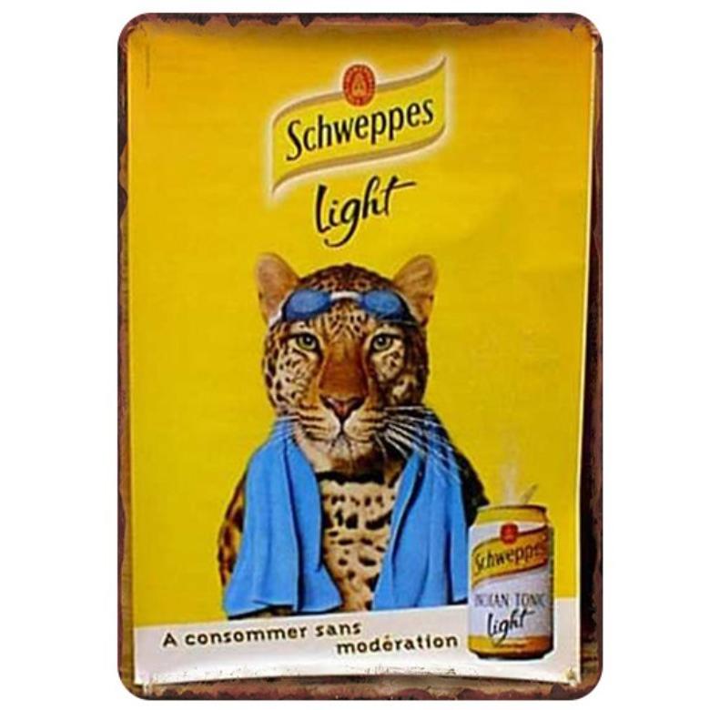 シュウェップス Schweppes ソフトドリンク 炭酸水 レトロ調☆メタル