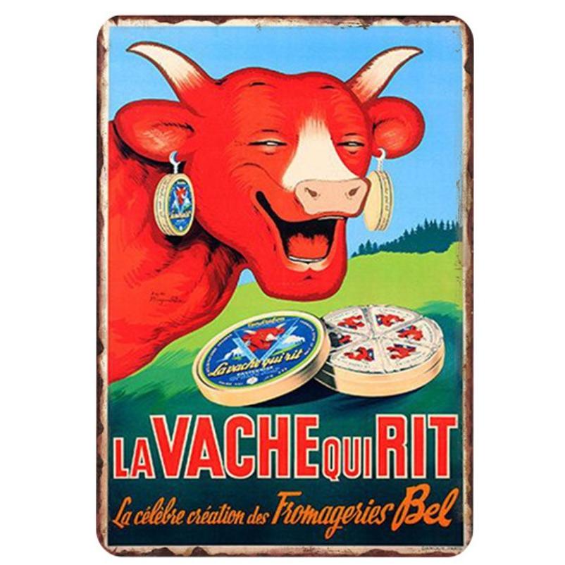 フランス La Vache qui rit［ラヴァシェキリ］笑う牛チーズ レトロ調
