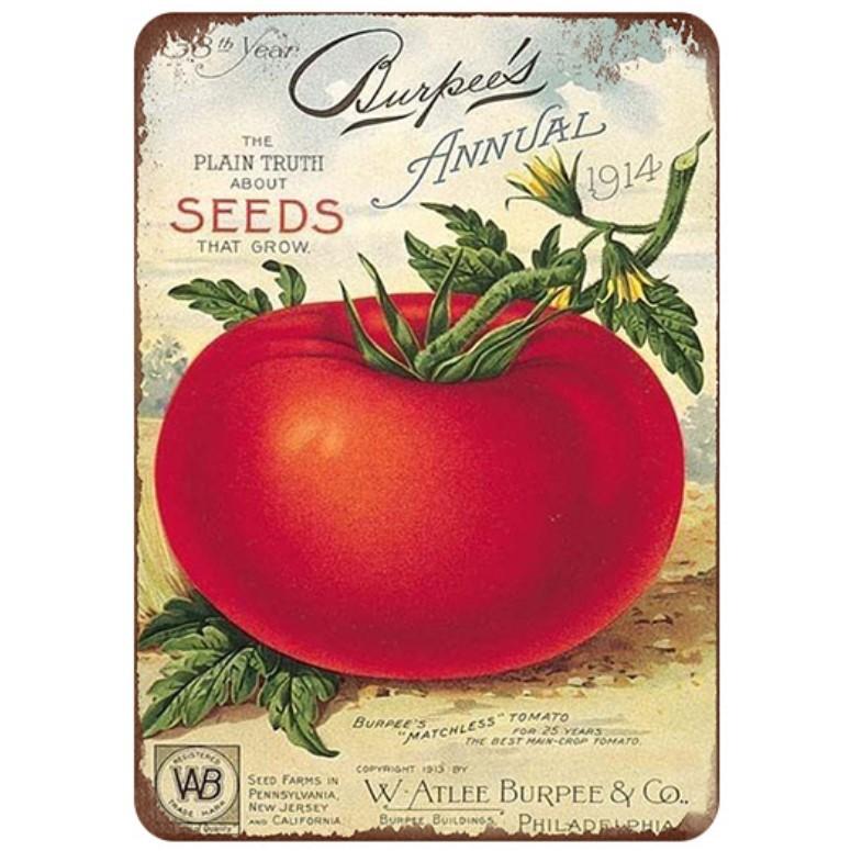 トマト SEEDS シーズ☆メタルサイン レトロ調 アメリカンブリキ看板