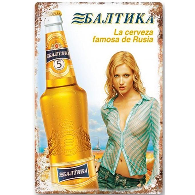 バルチカビール ロシアのビール Baltika アメリカ雑貨 美女 レトロ調 メタルサイン ブリキ看板 飾り バー レストラン カフェ 喫茶店 cm 30cm Tp Xg062 Eiwaヤフー店 通販 Yahoo ショッピング