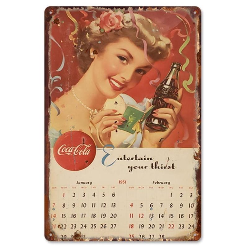 【ジル・エルブグレン作　当時物全６枚綴り】1951年 コカ・コーラ カレンダー コカコーラ 1951年カレンダー 美女 セクシー アメリカ雑貨 美女
