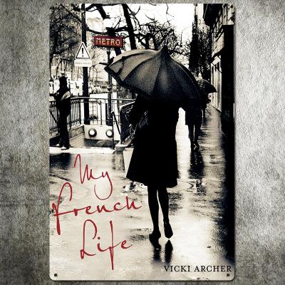 アメリカ雑貨 my french life ポスター☆レトロ調☆アメリカンブリキ