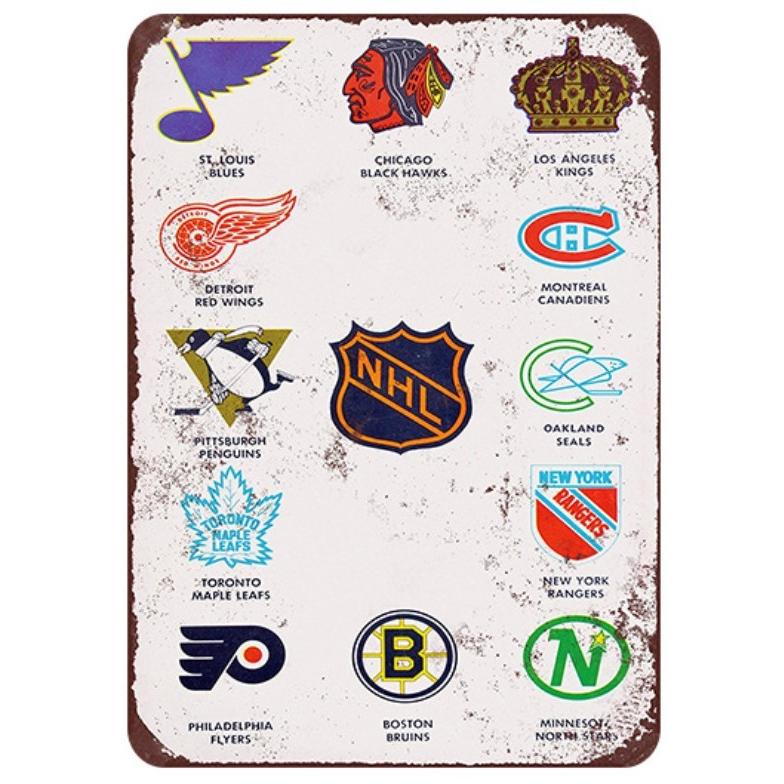 ナショナルホッケーリーグ National Hockey League NHL チーム ポスター★レトロ調★ブリキ看板/飾り/バー/レストラン