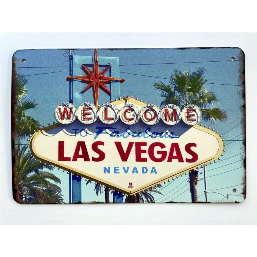 ラスベガス Las Vegas ネバダ州 ポスター★レトロ調★ブリキ看板/飾り/バー/レストラン/カフェ/喫茶店/20cm*30cm tp