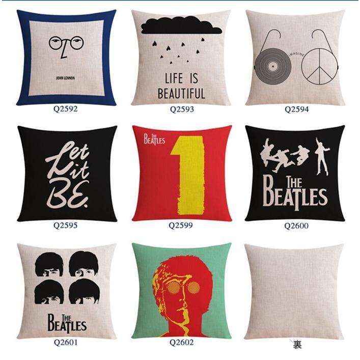 ザ ビートルズ/The Beatles リネン クッションカバー 45x45cm ザ ビートルズ/The Beatles リネン クッションカバー 45x45cm