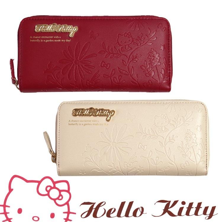 送料無料 新作hello Kittyラウンドファスナー長財布 ナチュラルなボタニカルデザイン 新作キティちゃん財布 サンリオキャラクター長財布 Hk63 11 アドバンス通販 通販 Yahoo ショッピング