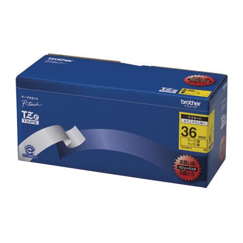 ブラザー　ピータッチテープ36mm黄/黒(5個入)　TZE-661V【返品・交換・キャンセル不可】【イージャパンモール】