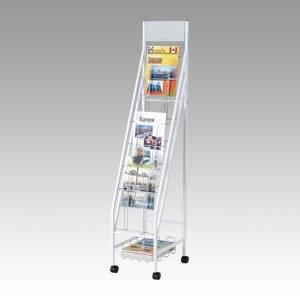 ★まとめ買い★林製作所 収納カゴ付きパンフレットスタンド 白 YS-42 ×3個【返品・交換・キャンセル不可】【イージャパンモール】