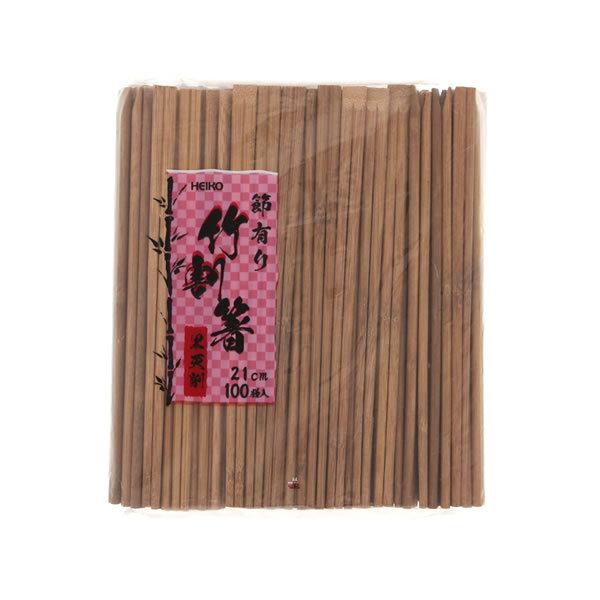 ヘイコー竹割箸　黒天削　節有り　２１ｃｍ　30束（3000膳）【イージャパンモール】