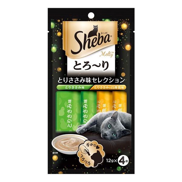 ★まとめ買い★　シーバ　とろ〜り　メルティ　とりささみ味セレクション　１２ｇ×４Ｐ　×４８個【イージャパンモール】