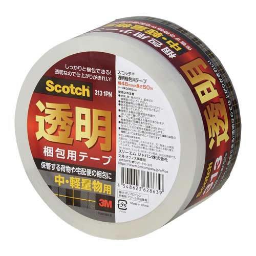 ★まとめ買い★スリーエム　スコッチ透明梱包用テープ313　1PN　313　1PN　×50個【返品・交換・キャンセル不可】【イージャパンモール】