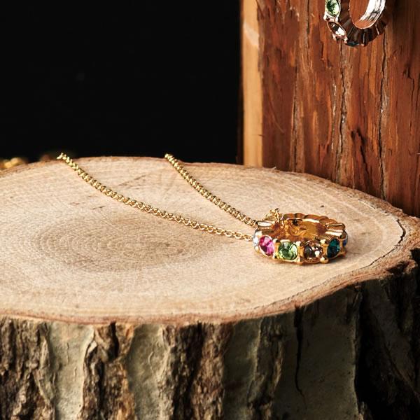 送料無料】プライベートレーベル カラーストーンネックレス 410