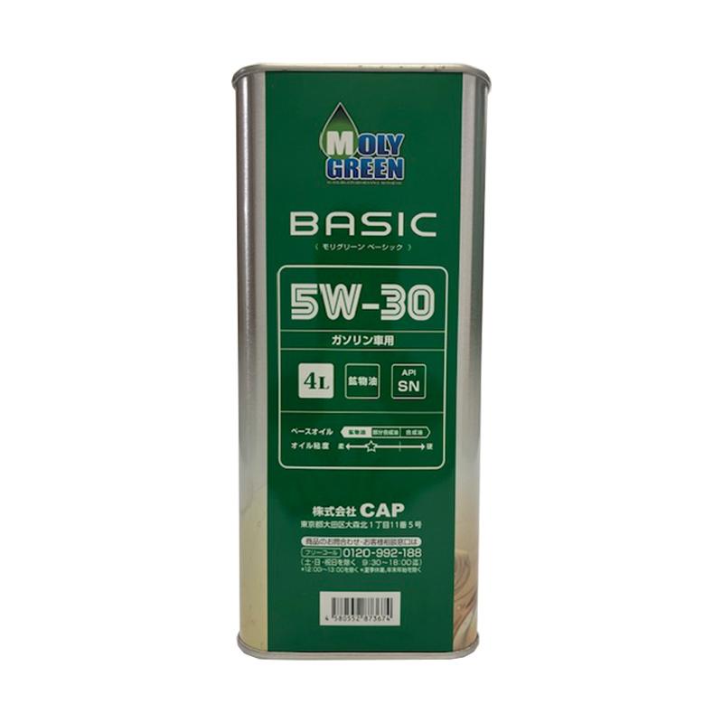 モリグリーン BASIC ベーシック 5W30 4L SN 鉱物油 ガソリン車用