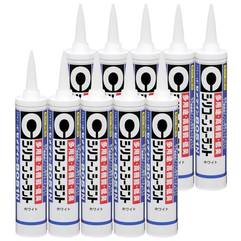 【10本セット】セメダイン シリコーンシーラント8051N 330ml ホワイト SR-142×10本 4901761394390