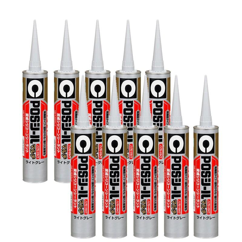 【10本セット】セメダイン POSシールマルチ 変成シリコーンシーラント  333ml ライトグレー SL-502×10本 4901761500289