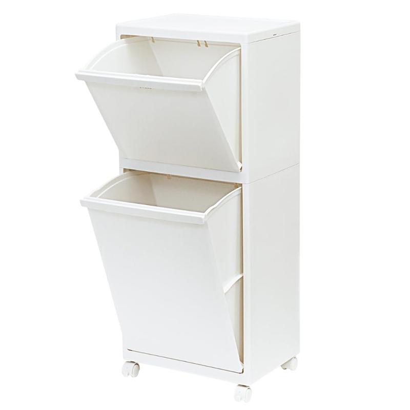 天馬 PROPRETE×e-LABO 多段分別 ペール 2段 ホワイト キャスター付