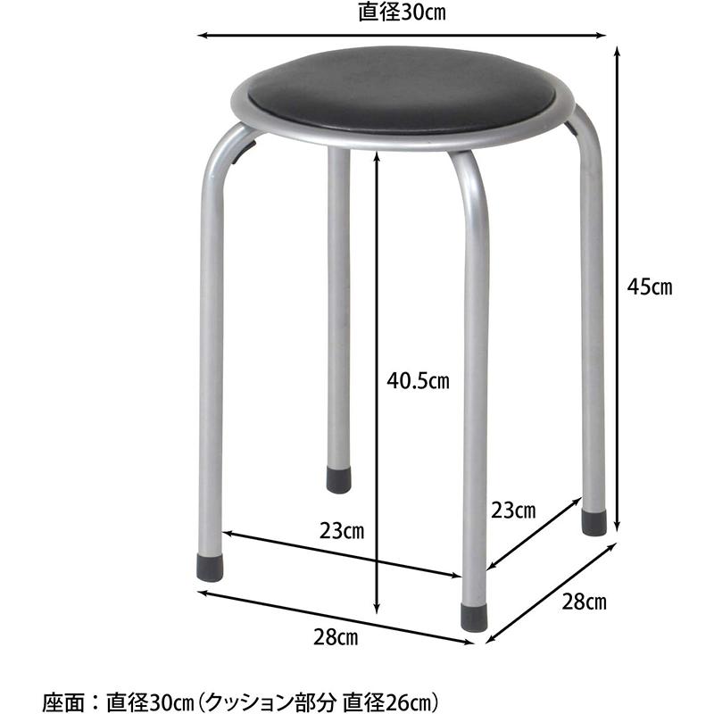 不二貿易 パイプ丸椅子 FB-01BK ブラック 9脚セット スタッキング 不二貿易（Fuji Boeki） パイプ丸椅子 ブラック スタッキング可能 合皮