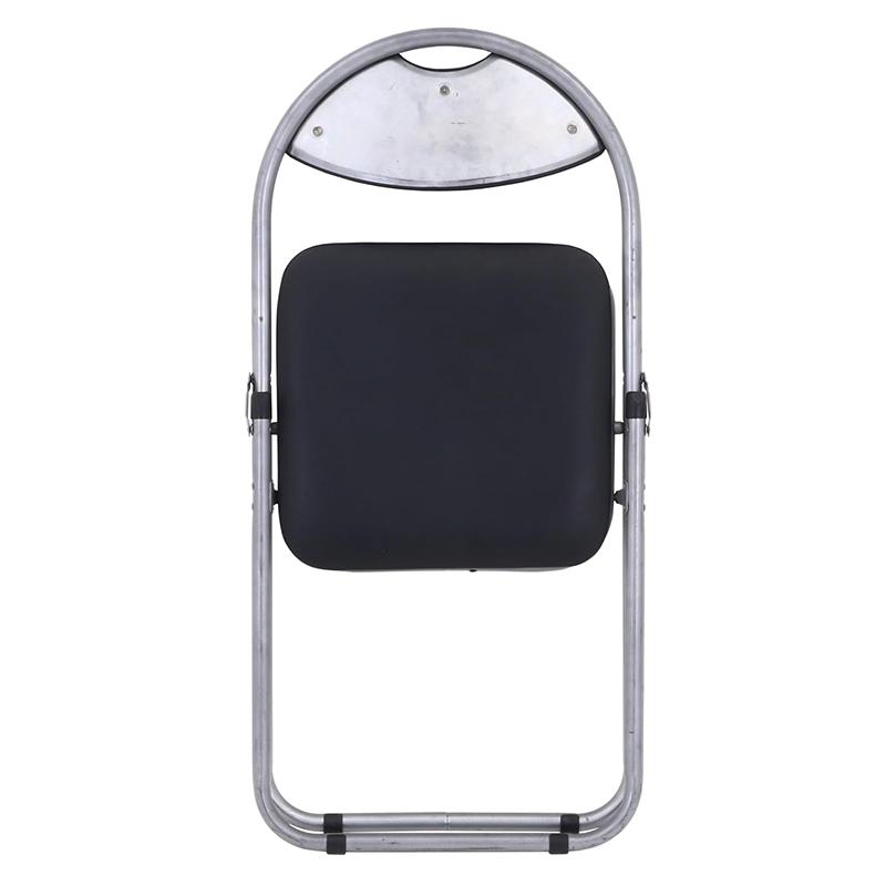 不二貿易（Fuji Boeki） 折りたたみ パイプチェア ブラック 合皮