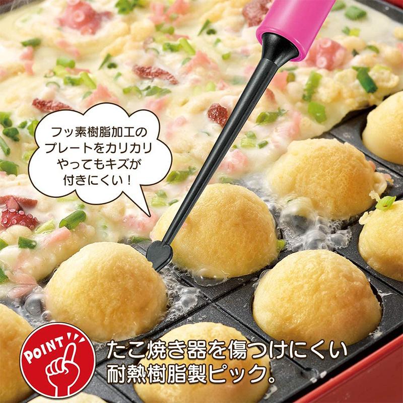 下村工業 やきぱー! たこ焼き ピック ハート形 食洗機対応 ピンク YP