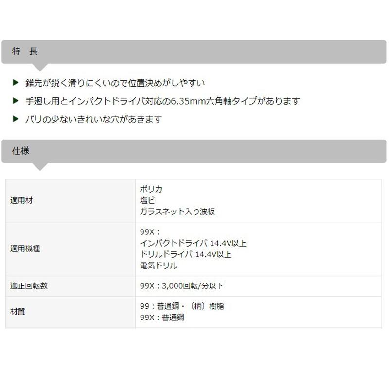 スターエム 六角軸波板キリ サイズ6.5mm インパクトドライバ6.35 スターエム 六角軸波板キリ サイズ6.5mm インパクトドライバ6.35