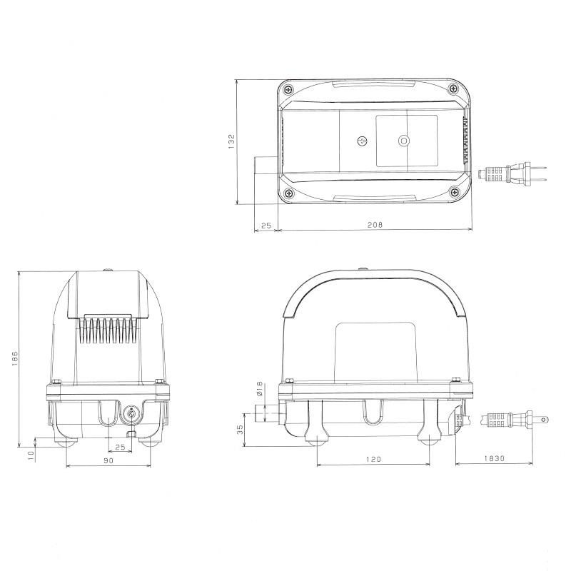 工進 浄化槽用エアーポンプ コーシンブロワポンプ 風量60L AK-60D AK