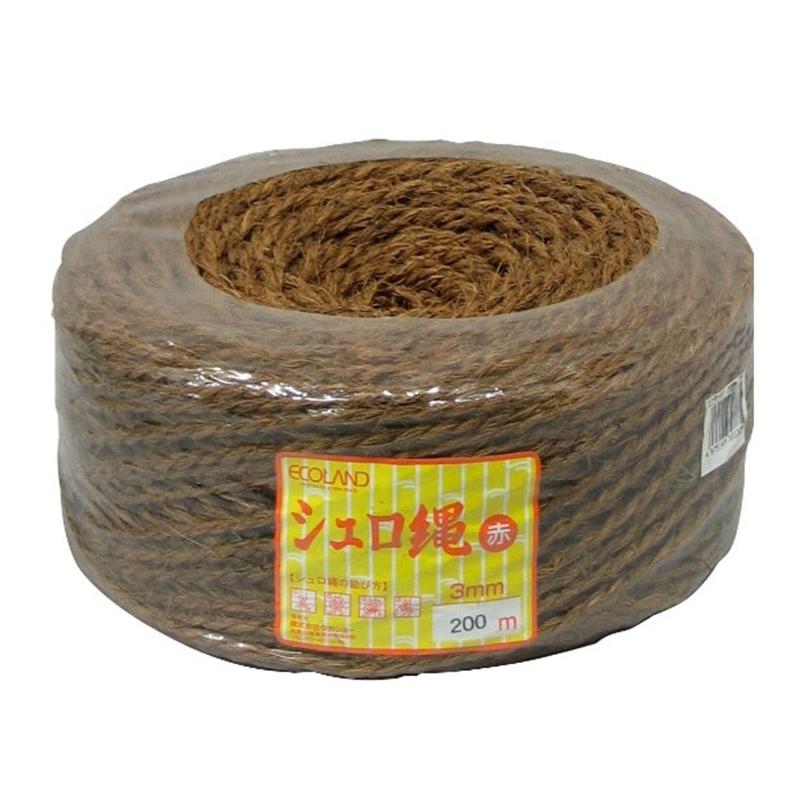 タカショー エコランド シュロ縄 3mm×200m 赤 棕梠縄 園芸用品 結束