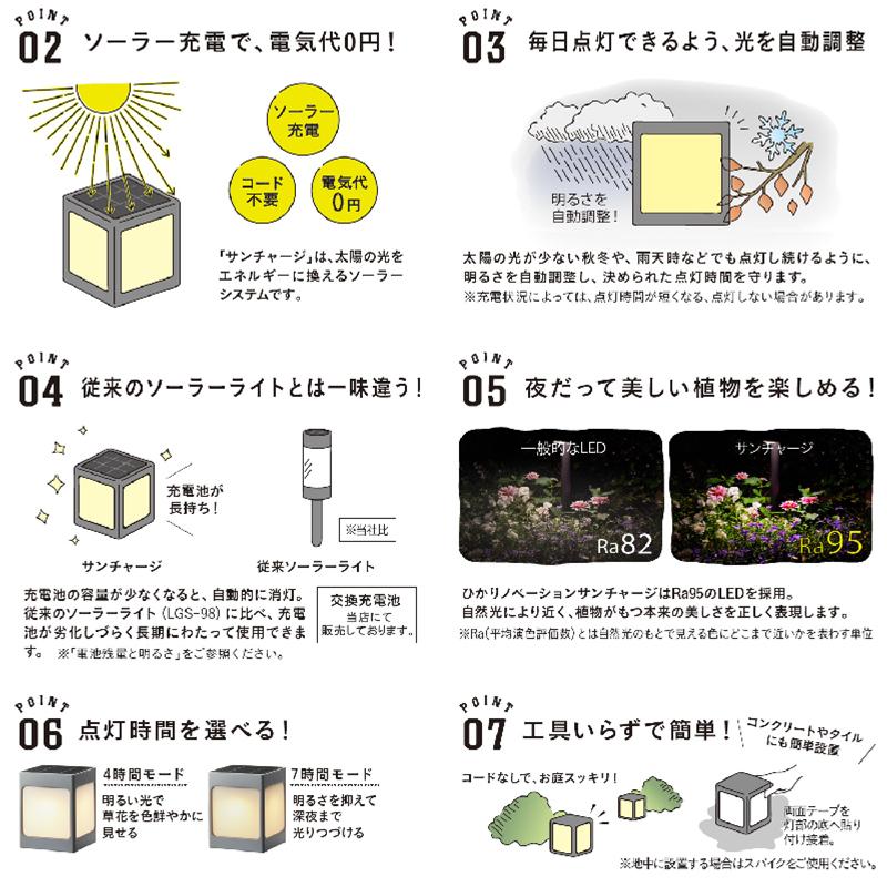 タカショー ひかりノベーション SUNCHARGE 道のひかり 2個入り タカショー ひかりノベーション SUNCHARGE 道のひかり 2個入り