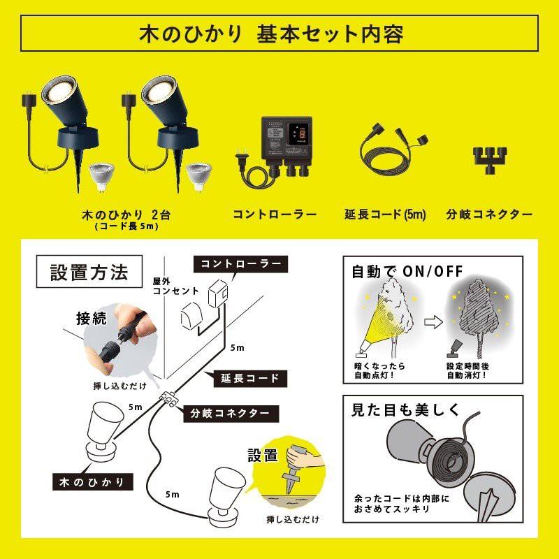 タカショー ひかりノベーション 木のひかり 基本セット LGL-LH01P 4975149756964 （ 明るい ガーデニング 照明 ライトアップ 屋外 間接照明 ）｜ejoy｜04