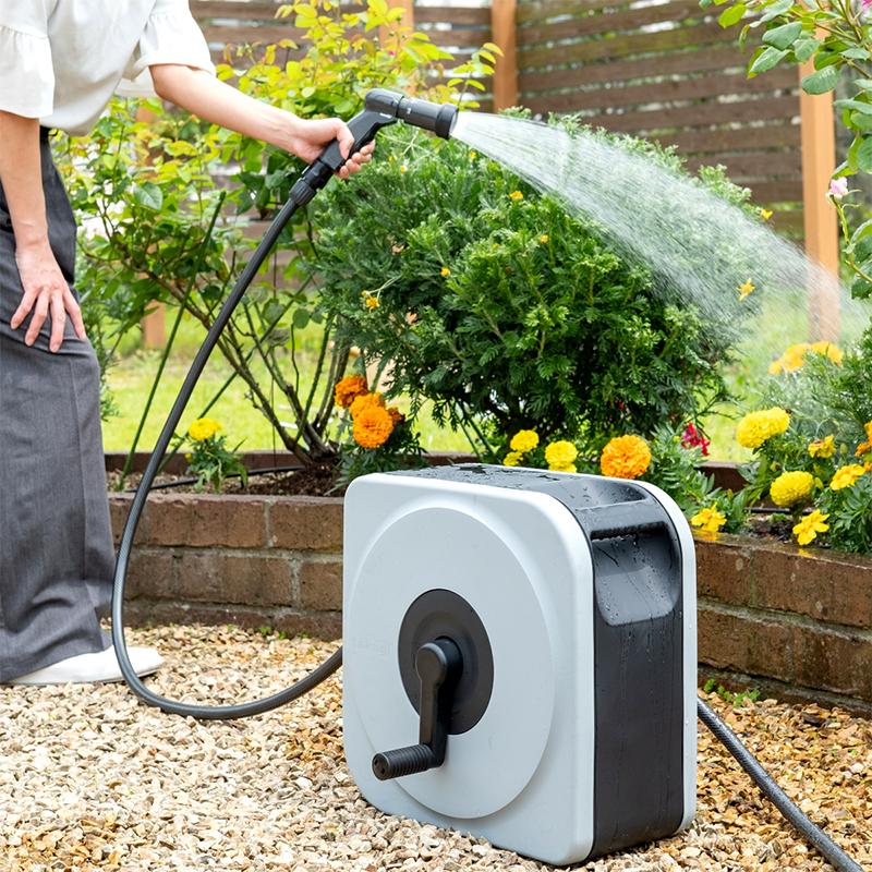 タカギ（takagi） ホース ホースリール BOXY NEXT ライトグレー 20m