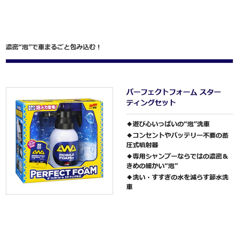 2021高い素材 04940 SOFT99 ソフト99 パーフェクトフォーム スターティングセット コーティング施工車対応 自動車用 洗車用品 カーシャンプー 沖縄 離島 配送不可 SOFT99 ソフト99 パーフェクトフォームスターティングセット
