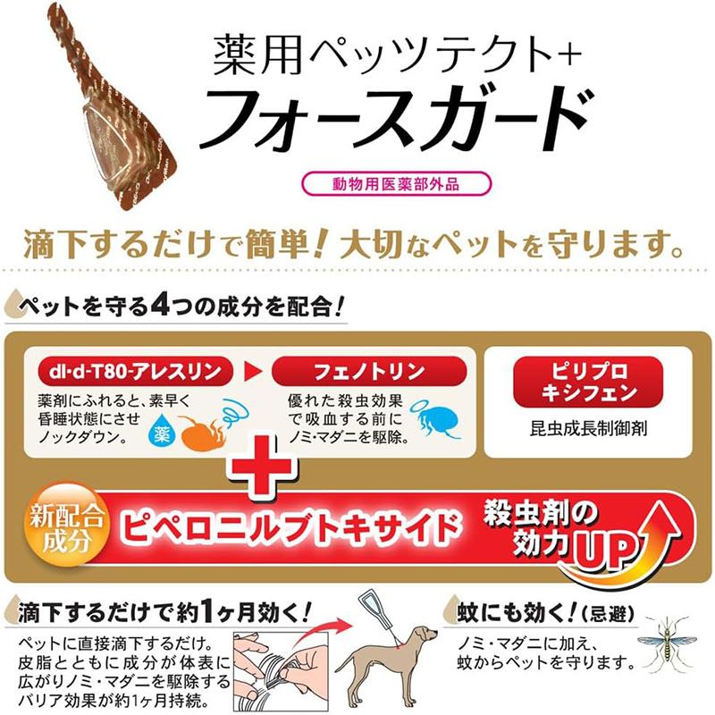 ドギーマン 薬用ペッツテクト＋ フォースガード 大型犬用 3本入 ノミ