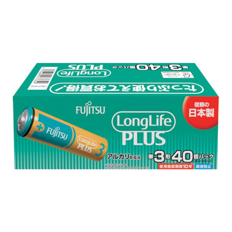 富士通 アルカリ乾電池 ロングライフプラス 単3形×40個パック LR6LP(40S)1.5V｜ejoy