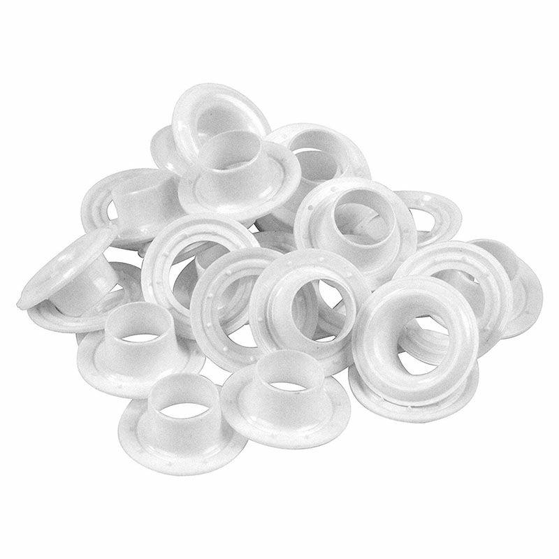 SK11 プラスチック 両面ハトメ玉 ハトメ穴径約12mm 白 15組入 No.195W