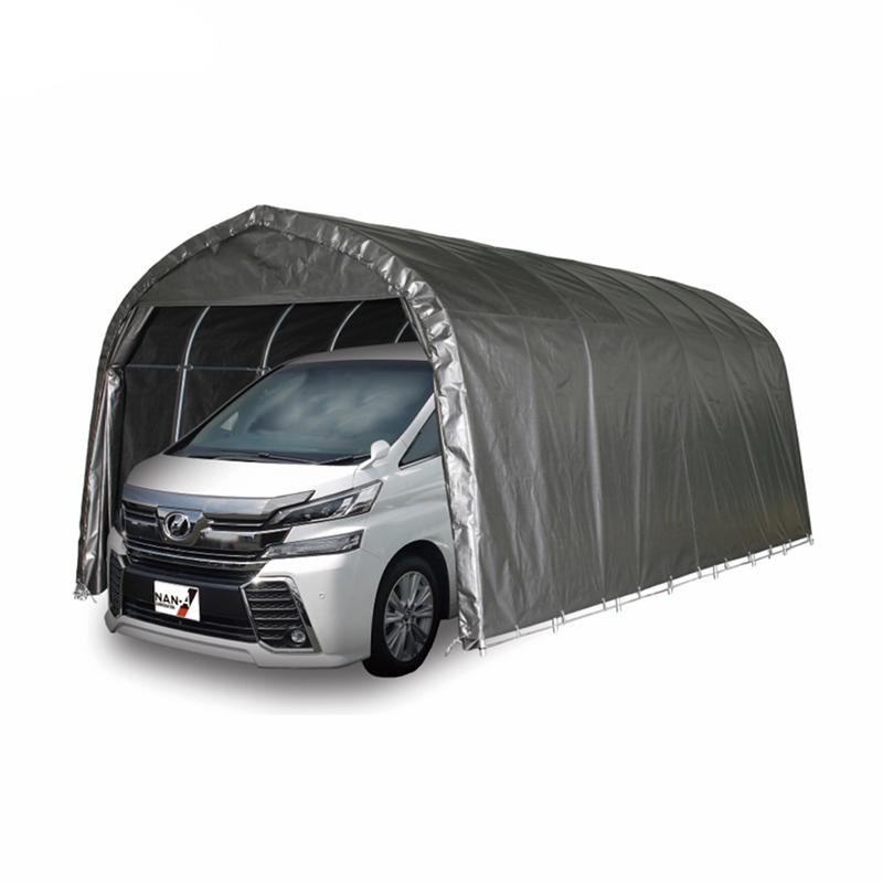 南栄工業 パイプ車庫 ワンボックスタイプ用 埋込式 メタリックシルバー  